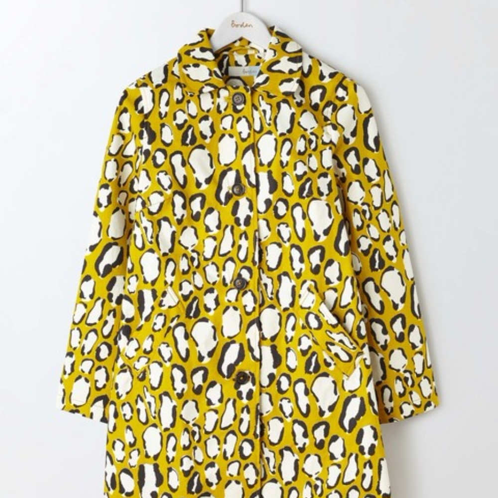 Boden New Modern Mac Animal Print Coat